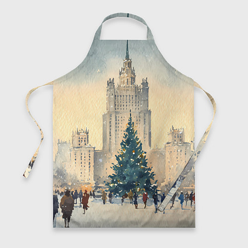 Фартук Москва новогодняя елка / 3D-принт – фото 1