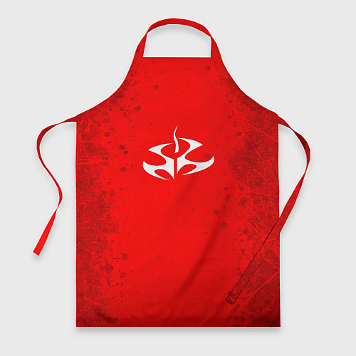 Фартук Белая эмблема hitman на красном / 3D-принт – фото 1