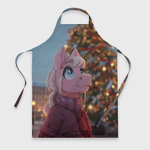 Фартук Лошадка у новогодней елки / 3D-принт – фото 1