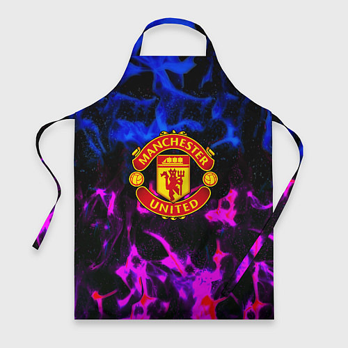 Фартук Манчестер Юнайтед огонь неон / 3D-принт – фото 1