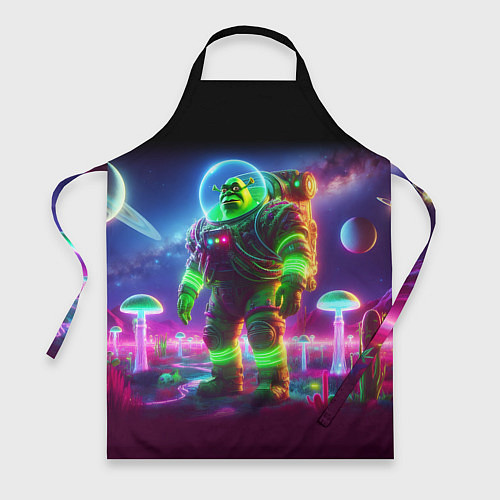 Фартук Космонавт Шрук в неоновом скафандре на загадочной / 3D-принт – фото 1