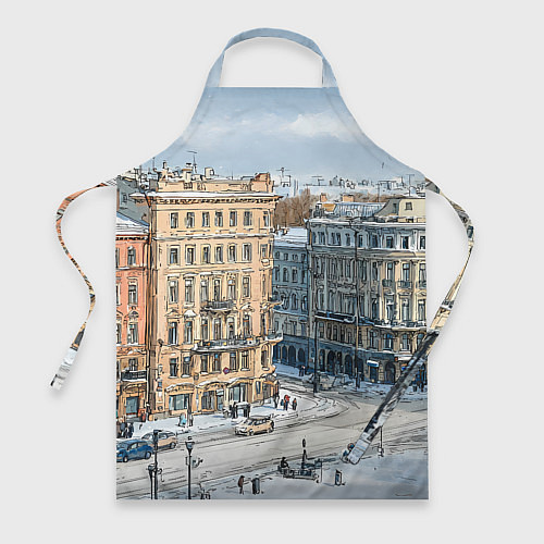 Фартук Зимняя улица Питера / 3D-принт – фото 1