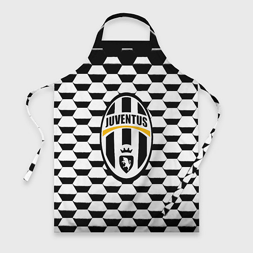 Фартук Juventus геометрия черно белая / 3D-принт – фото 1
