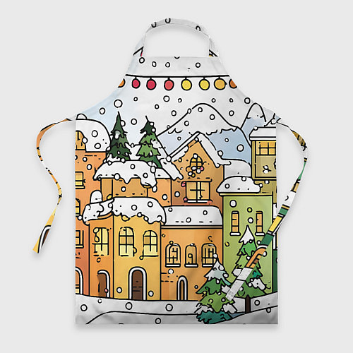 Фартук Новогодний снегопад / 3D-принт – фото 1