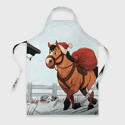 Фартук Лошадка везет новогодние подарки