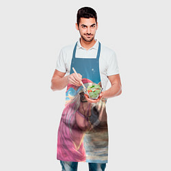 Фартук кулинарный Новогодняя лошадь в очках, цвет: 3D-принт — фото 2