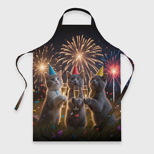 Фартук Праздничные коты / 3D-принт – фото 1
