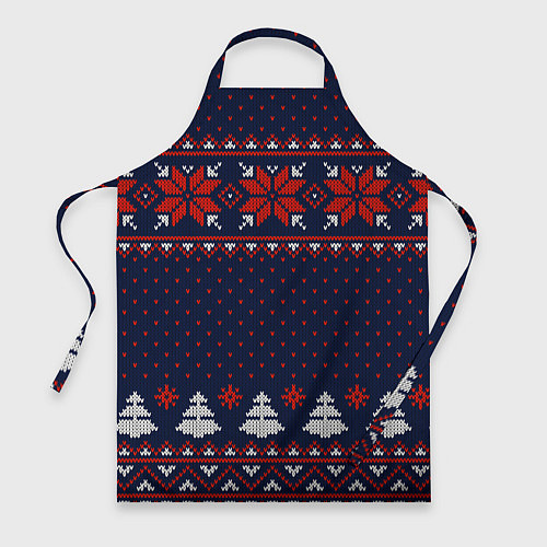 Фартук Новогодний вязаный узор / 3D-принт – фото 1