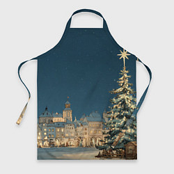 Фартук кулинарный Новогодняя атмосфера в городе, цвет: 3D-принт