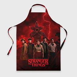 Фартук кулинарный Герои и демогоргон Загадочные события финал, цвет: 3D-принт