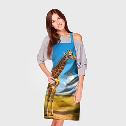 Фартук кулинарный Жираф в солнечной саванне, цвет: 3D-принт — фото 2