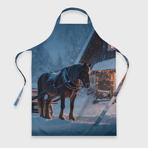 Фартук Лошадь у избы / 3D-принт – фото 1