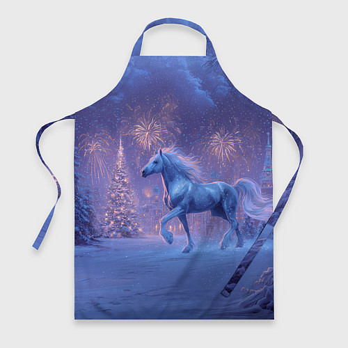 Фартук Лошадь и новогодний салют / 3D-принт – фото 1