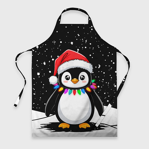 Фартук Пингвин в шапке Санты / 3D-принт – фото 1