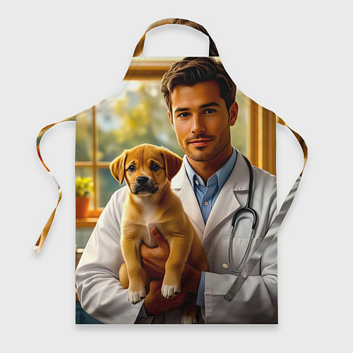 Фартук Ветеринар с щенком / 3D-принт – фото 1