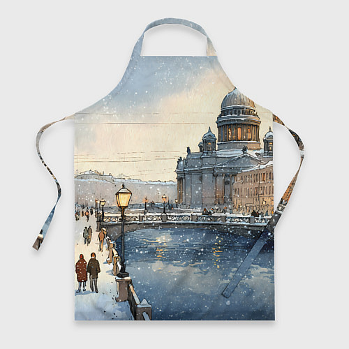 Фартук Санкт-Петербург снежный день / 3D-принт – фото 1