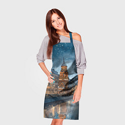 Фартук кулинарный Санкт-Петербург зимний город, цвет: 3D-принт — фото 2