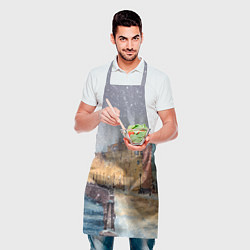 Фартук кулинарный Санкт-Петербург - снегопад, цвет: 3D-принт — фото 2