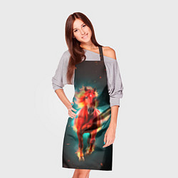 Фартук кулинарный Светящаяся огненная лошадь, цвет: 3D-принт — фото 2