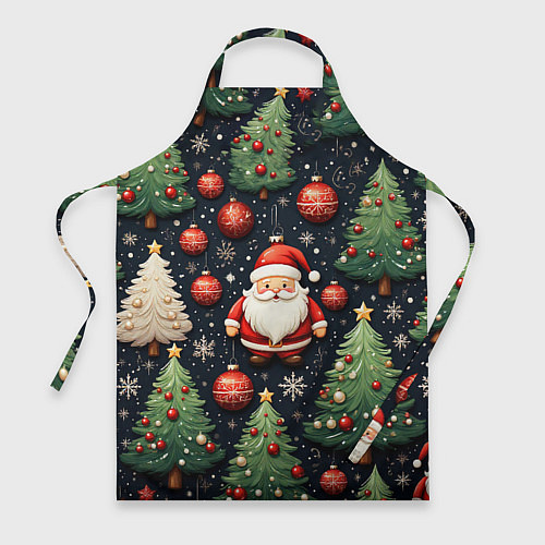 Фартук Новый год паттерн Дед мороз / 3D-принт – фото 1