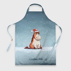 Фартук Лошадь сидит на снегу