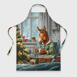 Фартук кулинарный Лошадка встречает Новый год дома, цвет: 3D-принт