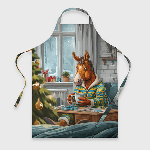Фартук Лошадка встречает Новый год дома / 3D-принт – фото 1