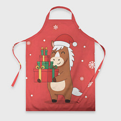 Фартук Новогодняя лошадка с подарками