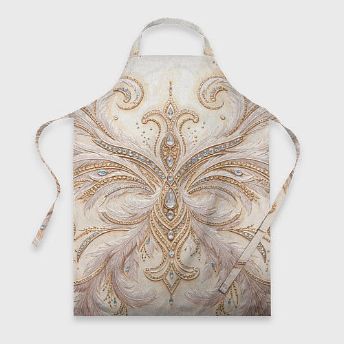 Фартук Перламутровый орнамент с перьями / 3D-принт – фото 1