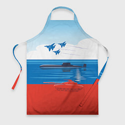 Фартук кулинарный Россия: Триколор армии, цвет: 3D-принт