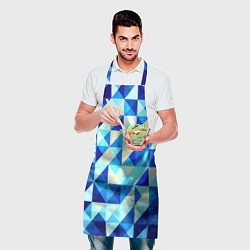 Фартук кулинарный Синяя геометрия, цвет: 3D-принт — фото 2