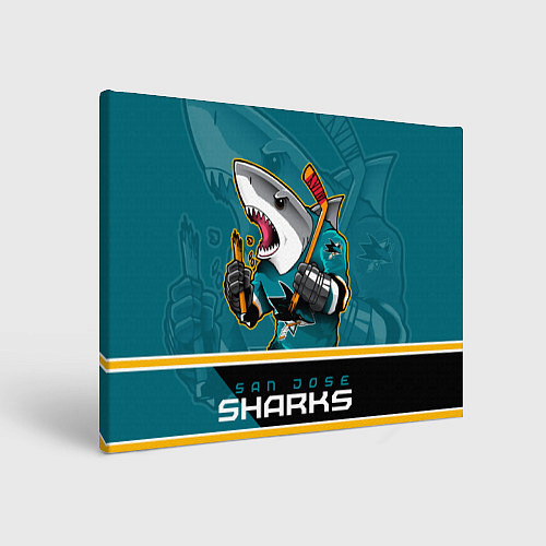 Картина прямоугольная San Jose Sharks / 3D-принт – фото 1