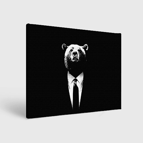 Картина прямоугольная Медведь бизнесмен / 3D-принт – фото 1