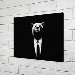 Холст прямоугольный Медведь бизнесмен, цвет: 3D-принт — фото 2