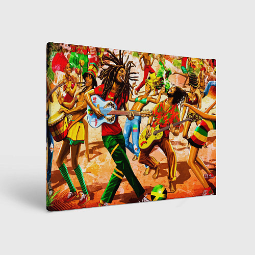 Картина прямоугольная Боб Марли - вечеринка / 3D-принт – фото 1