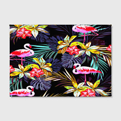 Холст прямоугольный Тропический фламинго, цвет: 3D-принт — фото 2