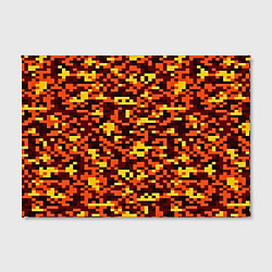 Холст прямоугольный Камуфляж пиксельный: оранжевый/желтый, цвет: 3D-принт — фото 2