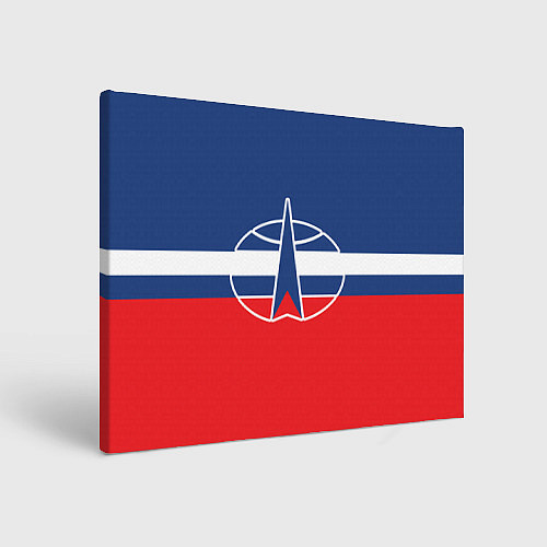 Картина прямоугольная Флаг космический войск РФ / 3D-принт – фото 1