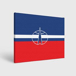 Картина прямоугольная Флаг космический войск РФ