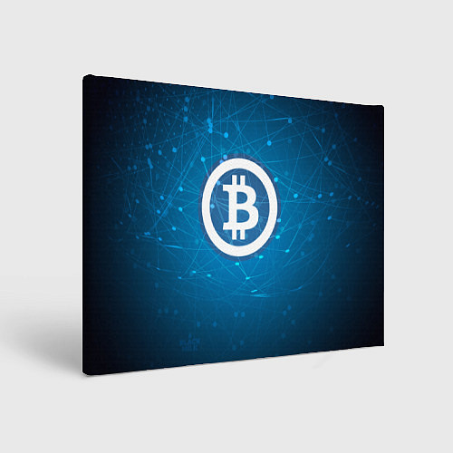 Картина прямоугольная Bitcoin Blue / 3D-принт – фото 1