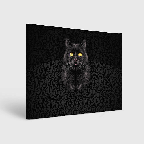 Картина прямоугольная Чёрный котик / 3D-принт – фото 1