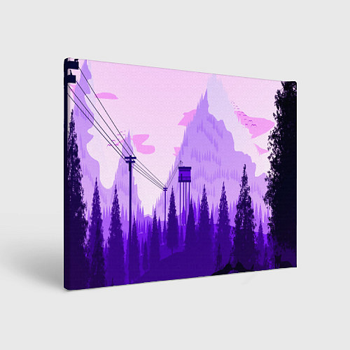 Картина прямоугольная Firewatch: Violet Wood / 3D-принт – фото 1