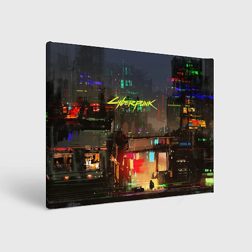 Картина прямоугольная Cyberpunk 2077: Night City / 3D-принт – фото 1