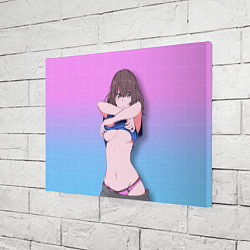 Холст прямоугольный Ahegao Girl, цвет: 3D-принт — фото 2
