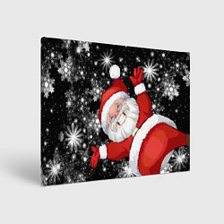 Холст прямоугольный Веселый Санта, цвет: 3D-принт