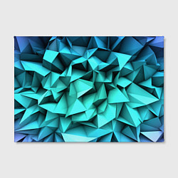 Холст прямоугольный Бирюзовые грани, цвет: 3D-принт — фото 2