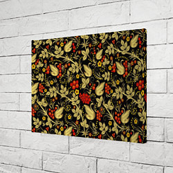 Холст прямоугольный Хохлома золотые лебеди, цвет: 3D-принт — фото 2