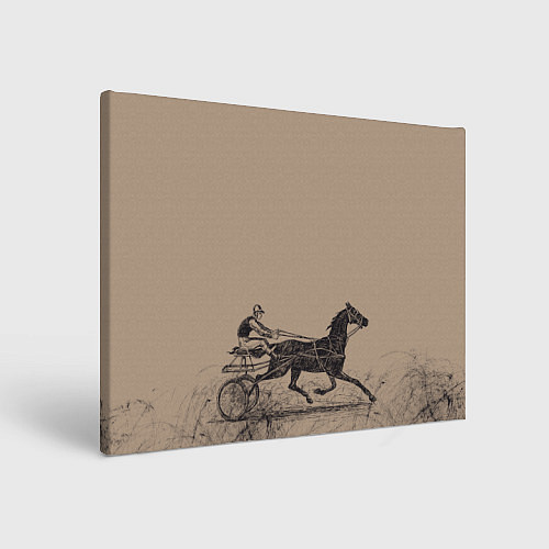 Картина прямоугольная Лошадь с колесницей / 3D-принт – фото 1