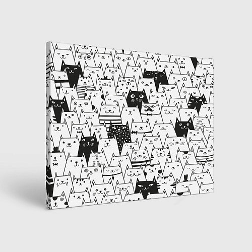 Картина прямоугольная КОТЫ WHITE / 3D-принт – фото 1