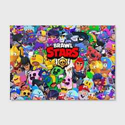 Холст прямоугольный BRAWL STARS ВСЕ БРАВЛЕРЫ, цвет: 3D-принт — фото 2